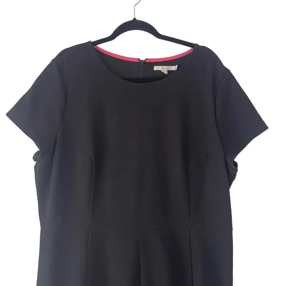 Boden Women's 18 Black Short Sleeve‎ Career Midi Dress Interview Outfit Women